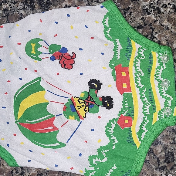 Kids blaywear onesie  18m  NWT 65& polyester 35% rayon SOFT!! green/white colors - Picture 2 of 6